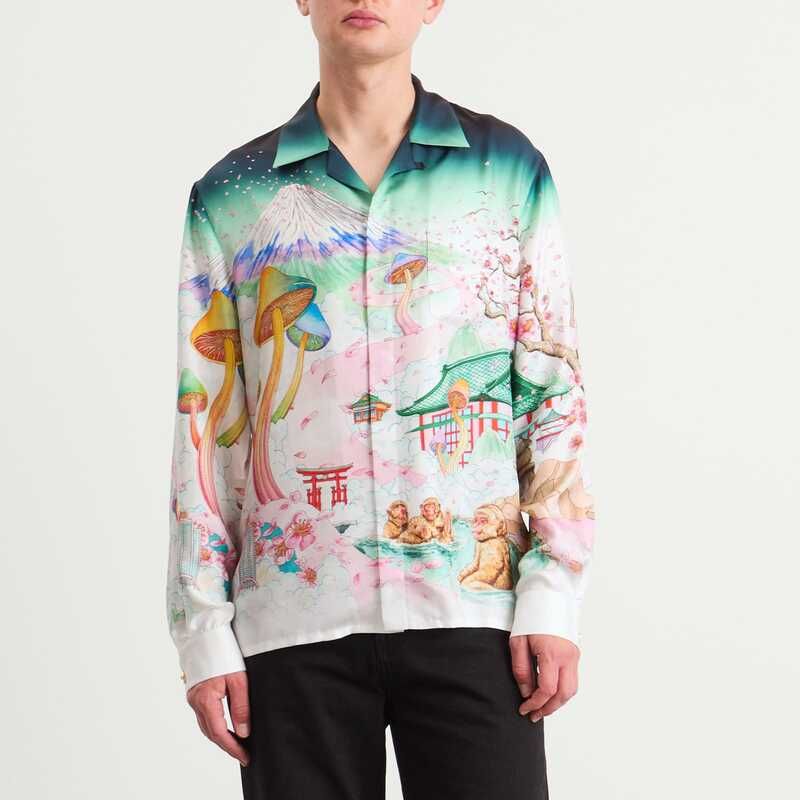 no.12CASABLANCA（カサブランカ）シルクシャツ　総柄 楽天市場】CASABLANCA/カサブランカ/LONG SLEEVE SILK SHIRT/ロング
