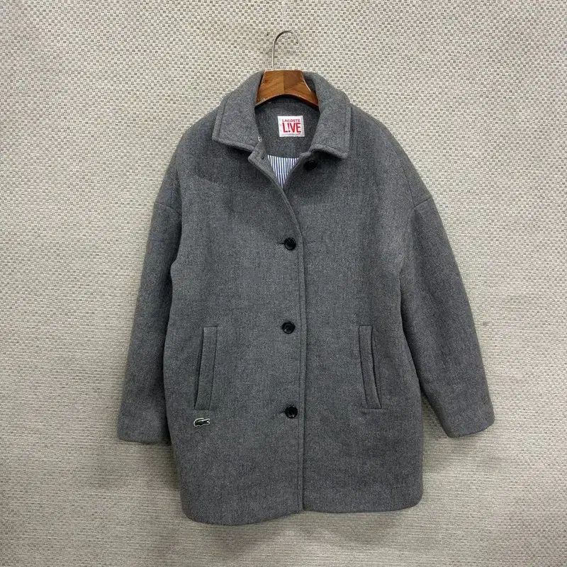 LACOSTE ラコステ カジュアル 刺繍 ロゴ キルティング ウール ハーフ コート ジャケット 90 A 03814