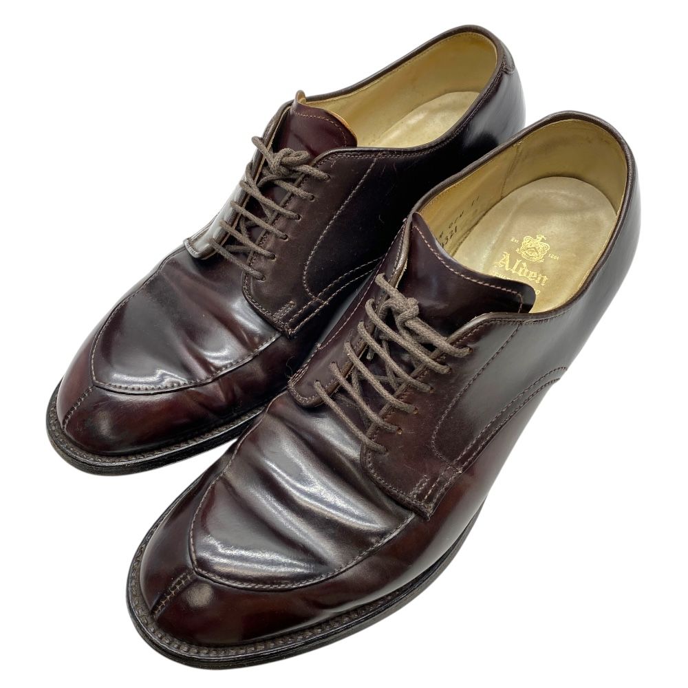 オールデン コードバン ドレスシューズ Vチップ シューズ ローファー フラット ブラウン 54321 ALDEN サイズ9 1 2 約28 5 cm メンズ リユース 上質 革靴 洗練 感 存在感 ビジネス