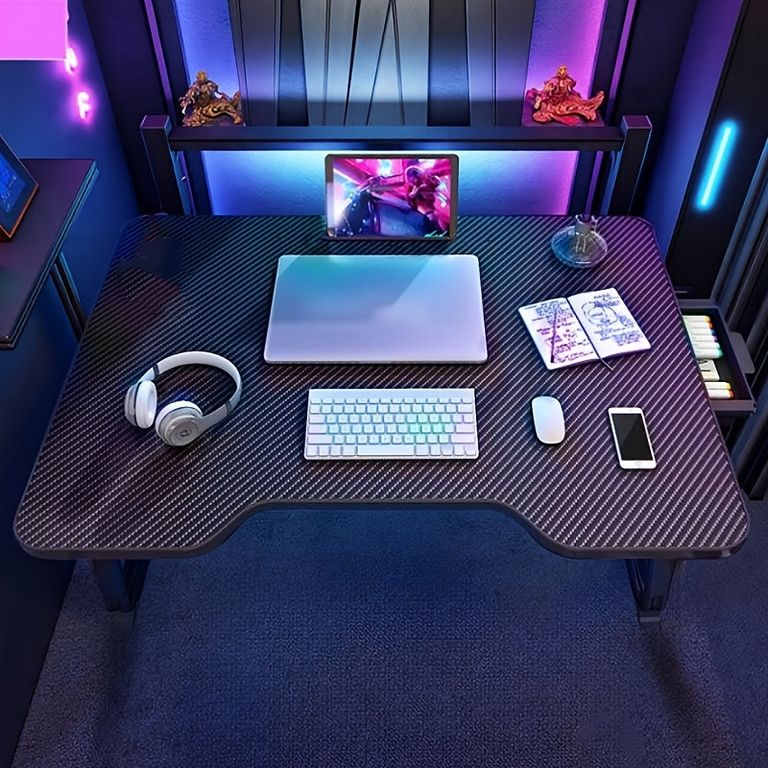 折りたたみ式 ベッドサイドテーブル 高さ68 cm 木製 2段棚 引き出し付き 省スペース設計 ゲーム 勉強 在宅ワークに ブラック カーキ