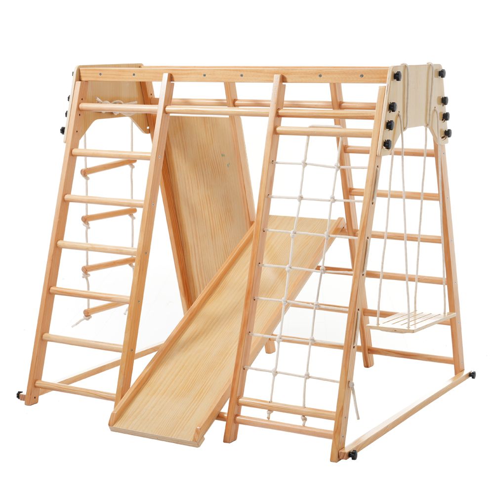 ジャングルジム 天然木 すべり台 屋内 室内用 室内遊具 キッズ 子ども用 プレゼント おもちゃ 滑り台 安全設計 組立簡単 室内運動 ナチュラル
