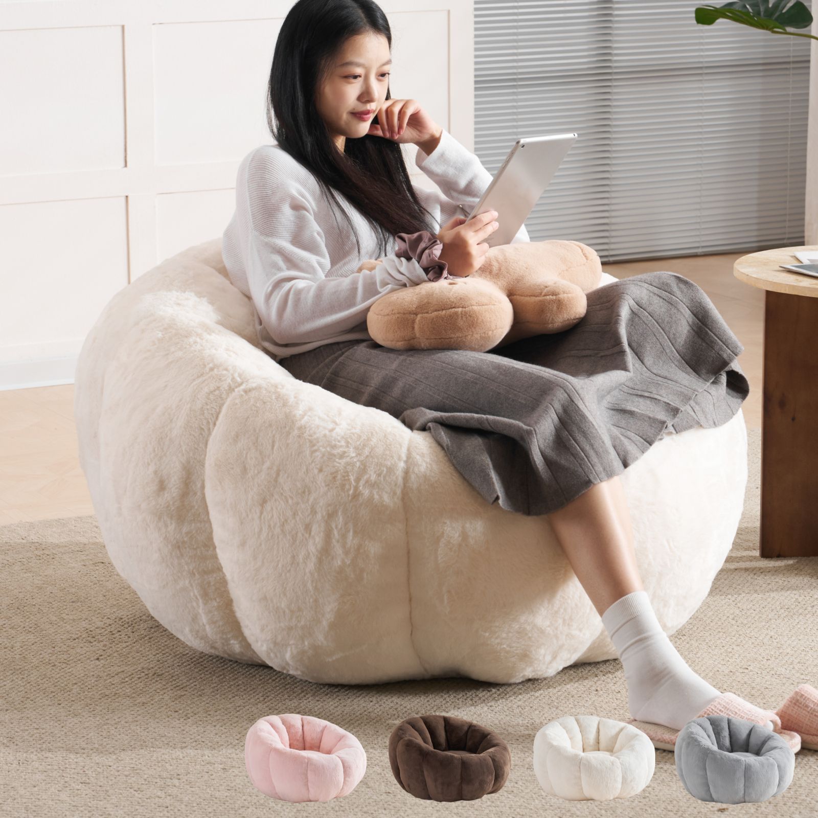 一人掛けソファ コンパクト フロアソファー 圧縮梱包 クッション