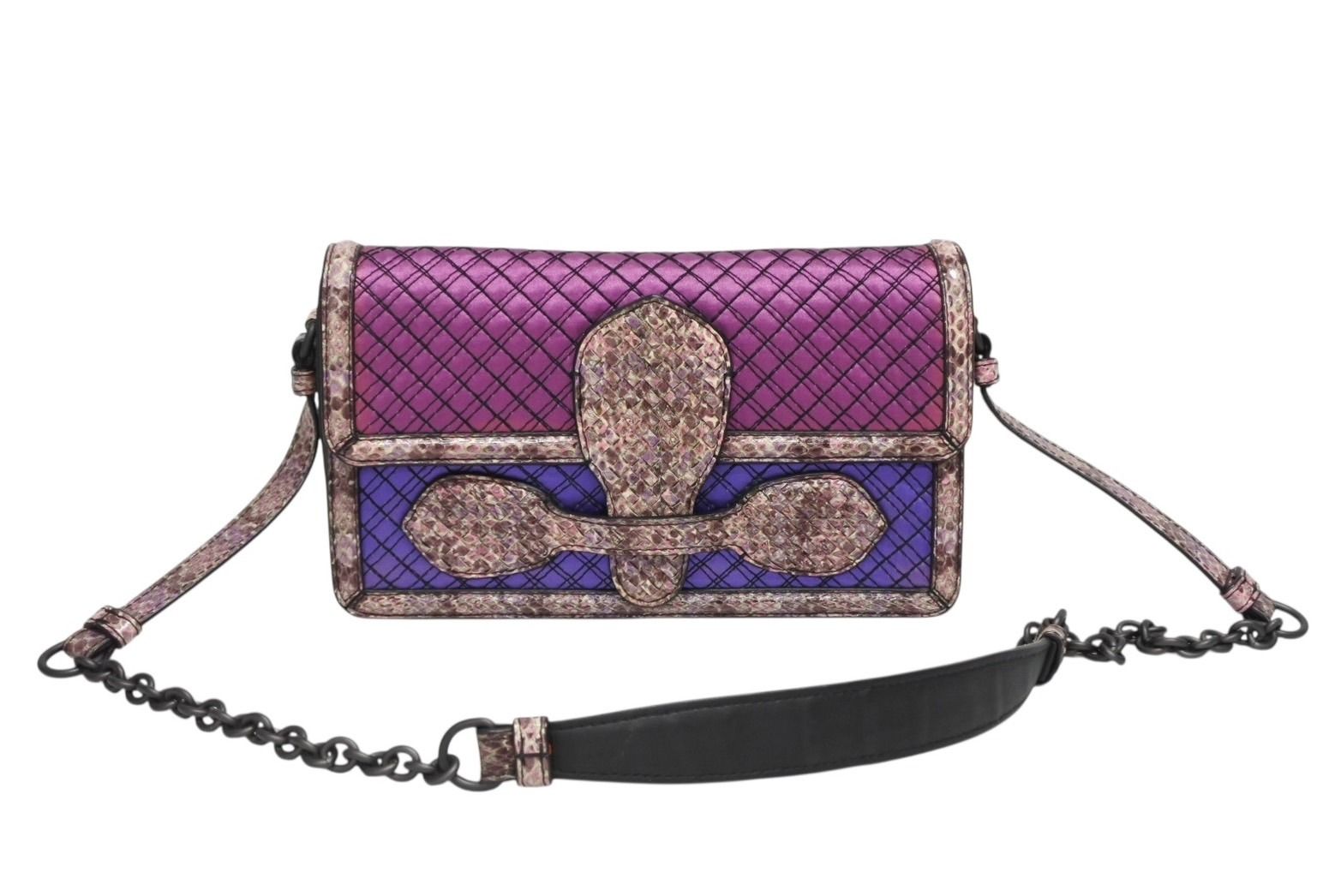 BOTTEGA VENETA ボッテガヴェネタ ショルダーバッグ レザー パイソン ショルダーバック パープル ピンク マルチカラー 4 b 011035