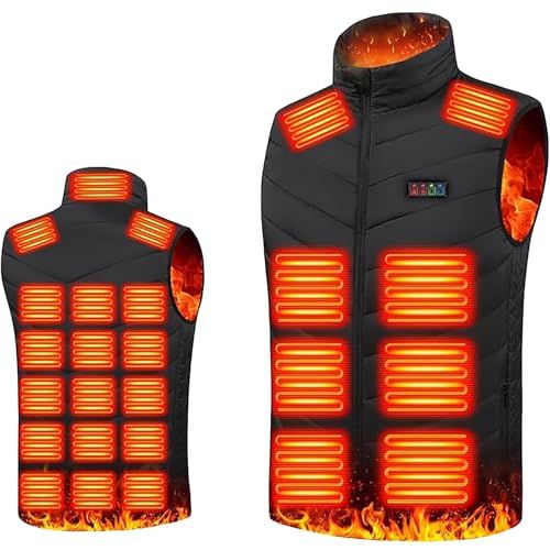BOACE 電熱ベスト 40000 mAhバッテリー付き＆全方位26箇所発熱＆Max 70℃発熱＆DC 7 4 V ヒーターベスト 3段階温度設定 前後独立制御 速暖 DC USB給電 洗濯可 男女兼用 防寒服 加熱 ヒートジャケット 電熱ジャケ eab 63 bfa