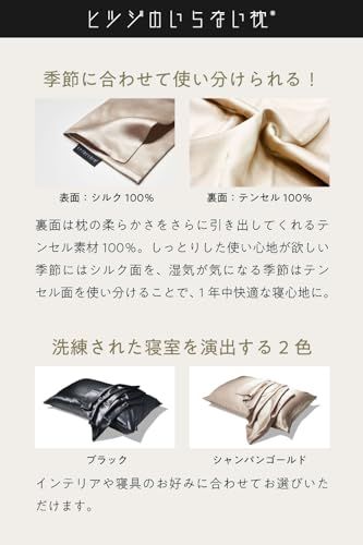 ヒツジのいらないシルク枕カバー 洗える シルク シャンパンゴールド po cfc 59 b 26