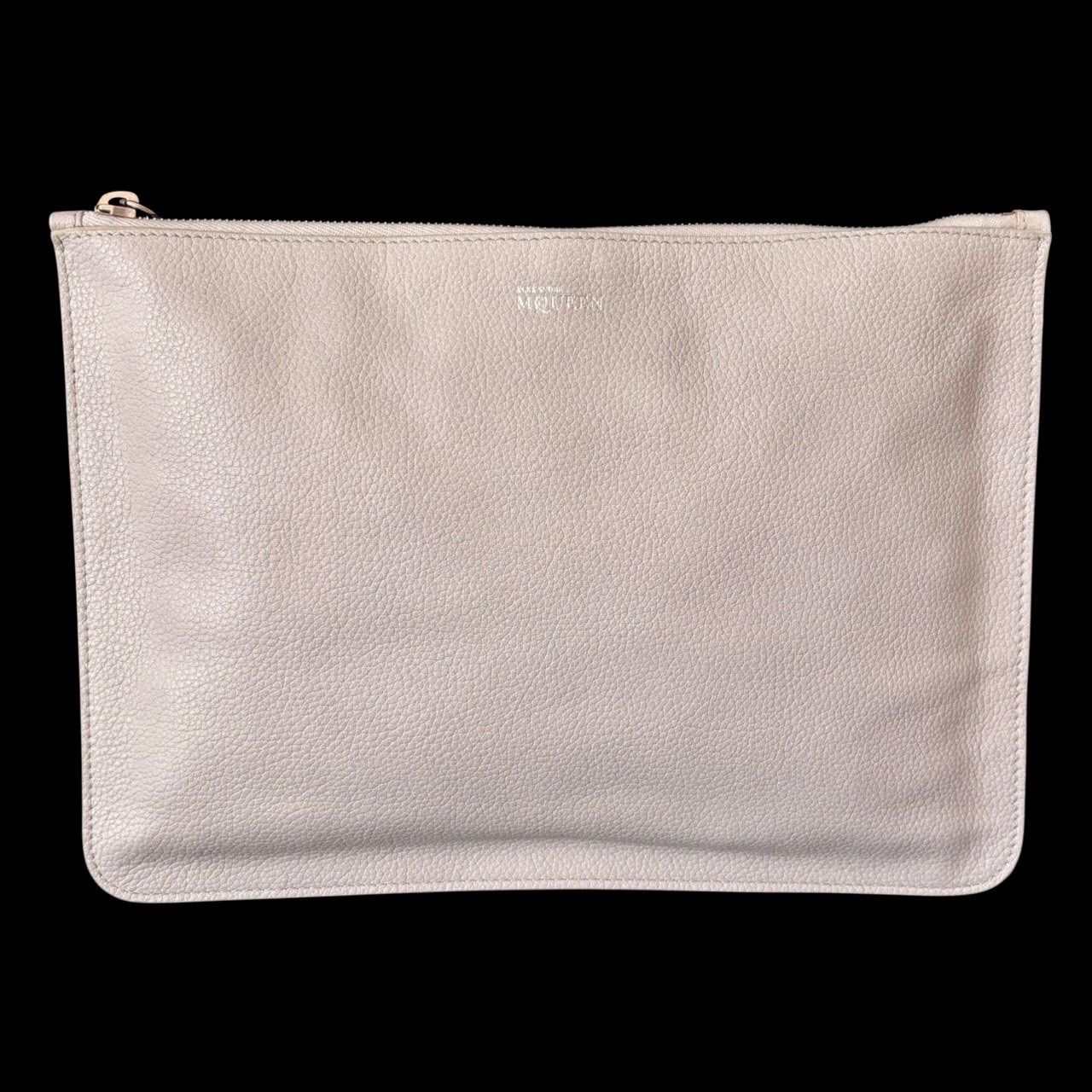 Alexander McQueen アレキサンダー マックイーン クラッチバッグ セカンドバッグ クラッチポシェット ロゴ レザー グレー系