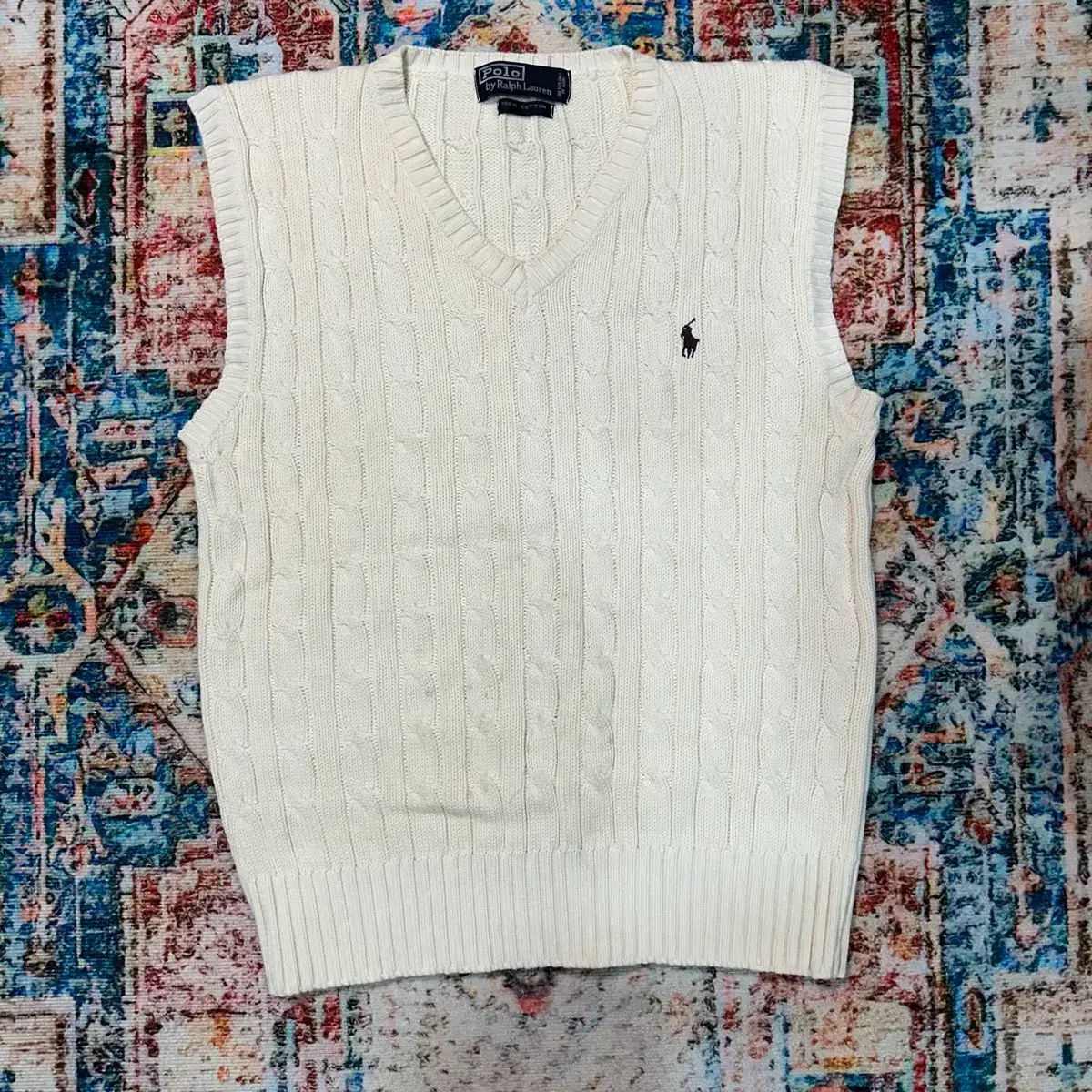 ポロラルフローレン ケーブルニット ベスト アイボリー Mサイズ