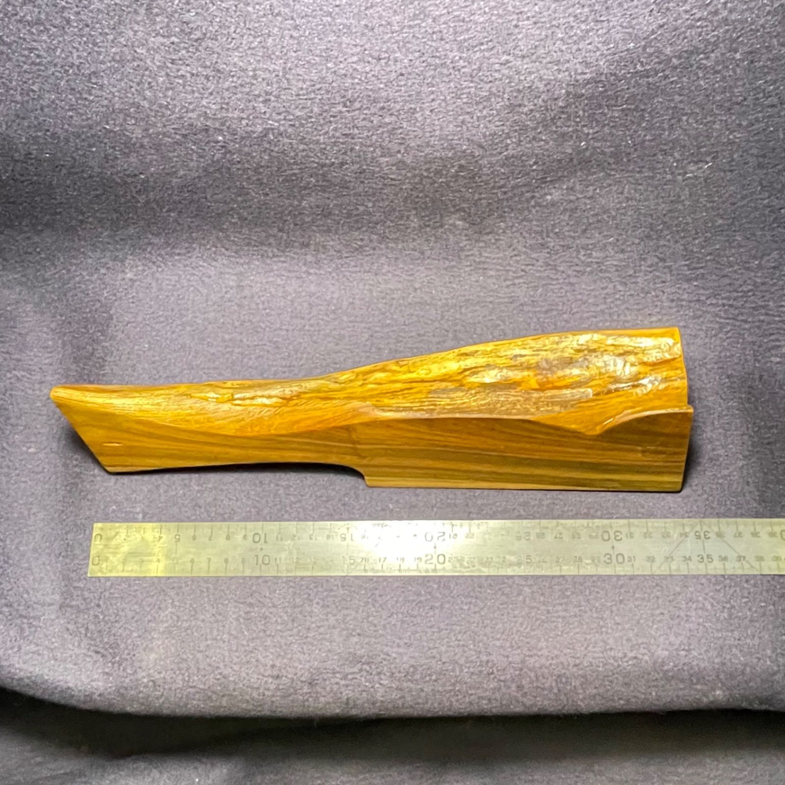 木彫 木槌(バトニング棒) 鉈型(リグナムバイタ•LVK865) 865g 緑檀 癒瘡