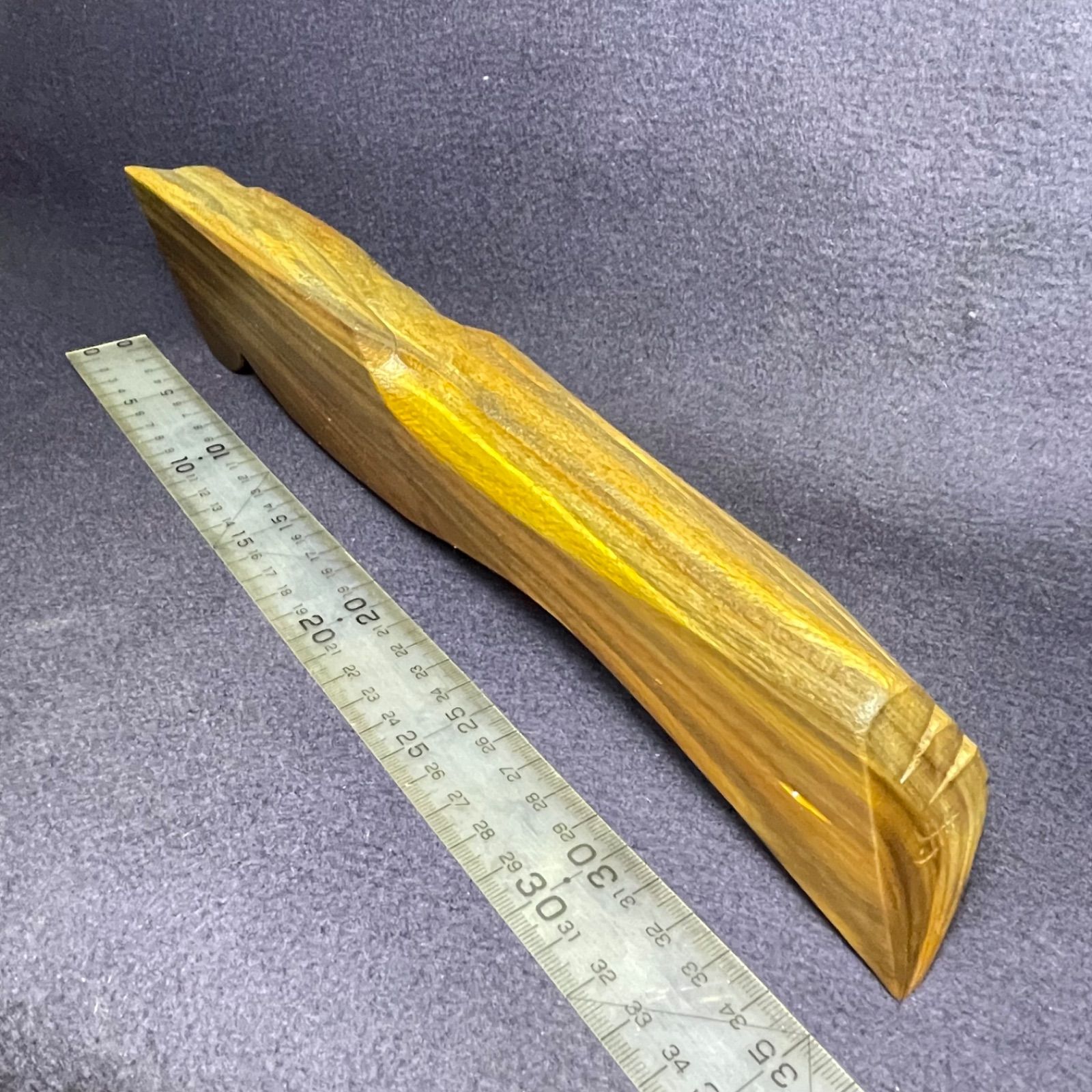 木彫 木槌(バトニング棒) 鉈型(リグナムバイタ•LVK865) 865g 緑檀 癒瘡