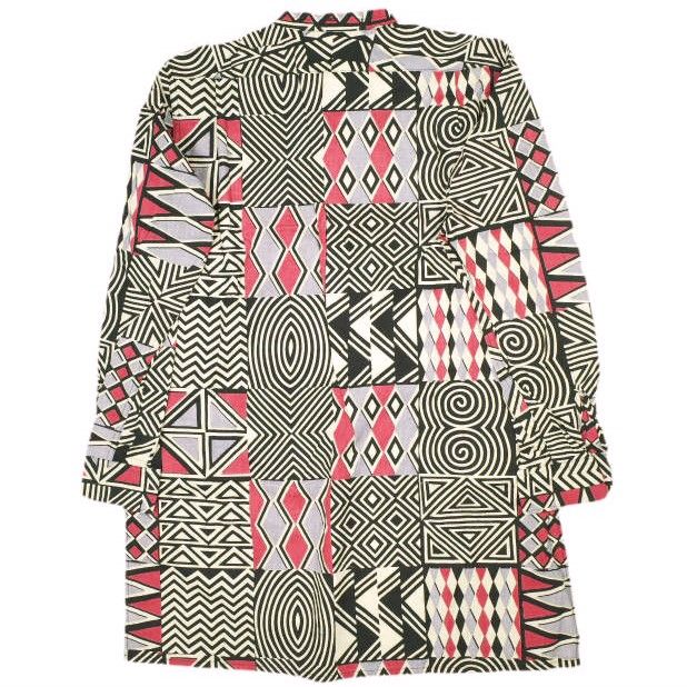 Engineered Garments エンジニアードガーメンツ 23SS NEPENTHES限定 BANDED COLLAR SHIRT ？ AFRICAN PRINT バンドカラーロングシャツ S Engineered Garments エンジニアードガーメンツ 23SS アメリカ製