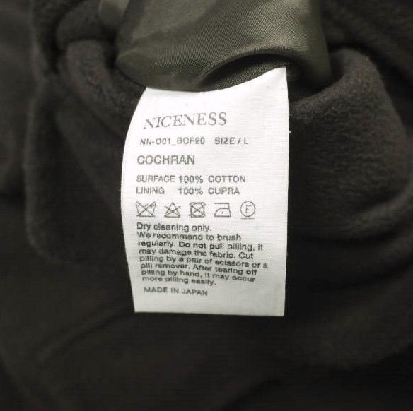 NICENESS ナイスネス 20AW 日本製 COCHRAN 接結綿ビーバー オーバー 