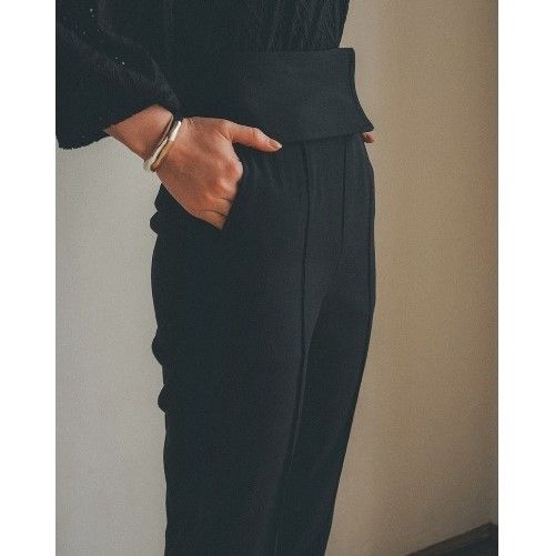  CLANE クラネ 2 WAY WIDE BELT TAPERED PANTS ワイドベルト テーパードパンツ 11110 7022 1 BLACK ボトムス g 23083 カジュアルパンツ パンツ