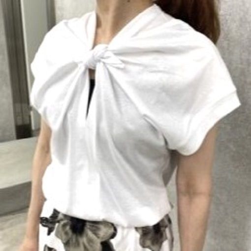 新品 N°21 ヌメロヴェントゥーノ 24SS リボンデザインハーフスリーブ