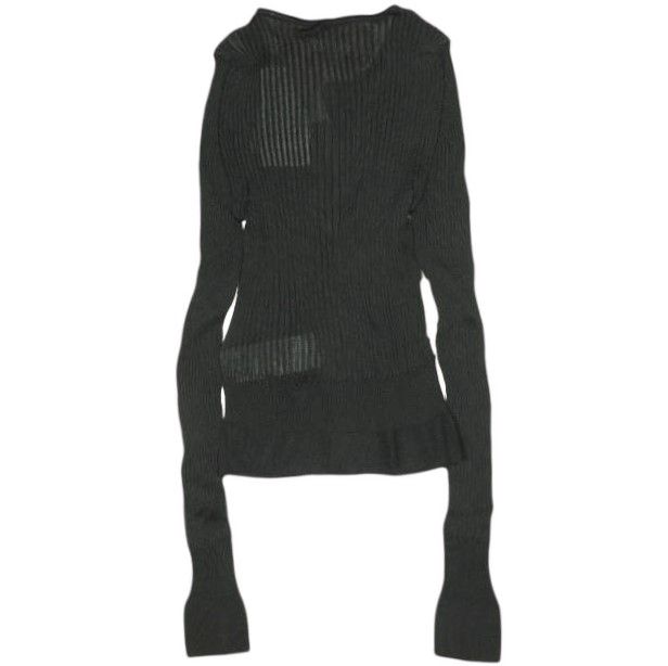 N°21 ヌメロヴェントゥーノ 22SS イタリア製 1R MAGLIA CARDIGAN レーヨンハイゲージクルーネックカーディガン 22SW-A018-7623 40 BLACK 定価82,500円 ニット リブ編み トップス【新古品】【中古】【N°21】 新品 N°21 ヌメロヴェントゥーノ 22SS イタリア製 1R MAGLIA CARDIGAN