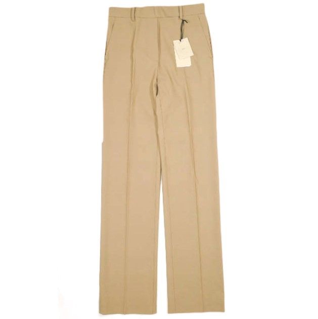 N°21 ヌメロヴェントゥーノ 22 SS イタリア製 ポリエステルウール ノープリーツトラウザーズ 5 B TESSUTO SW 031 3035 38 BEIGE 定価80 300円 ストレート パンツ ボトムス g 22993