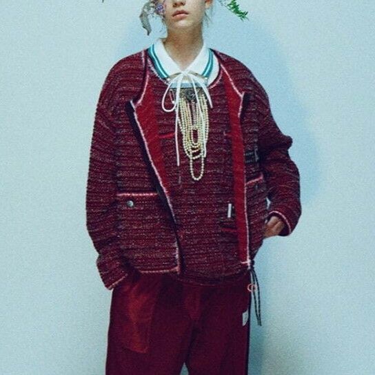 JUVENILE HALL ROLLCALL ジュベナイルホールロールコール 23AW オーバーサイズラメニットベスト 1953 Free RED セーター トップス JUVENILE HALL ROLLCALL ジュベナイルホールロールコール 23AW