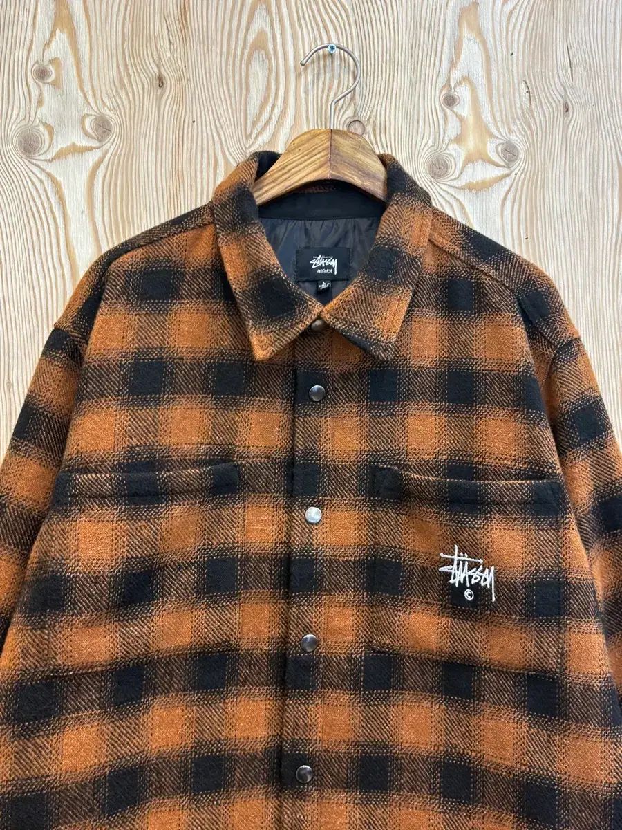 STUSSY ウール チェック フランネル シャツ ジャケット - メルカリ