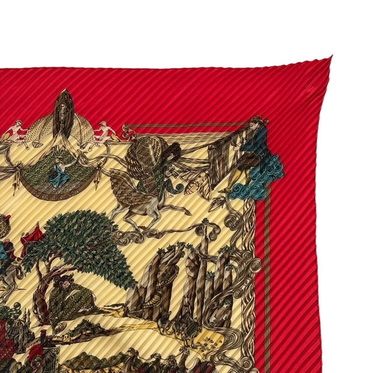 HERMES エルメス スカーフ プリーツスカーフ プリーツカレ カレ90 Au