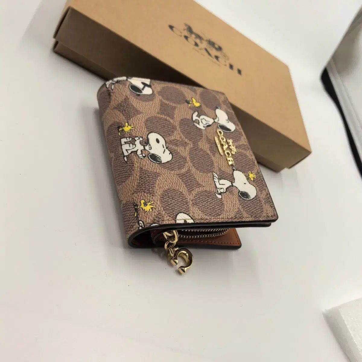 COACH スヌーピー 二つ折り財布 ブラウン 新品 フルセット CBN32