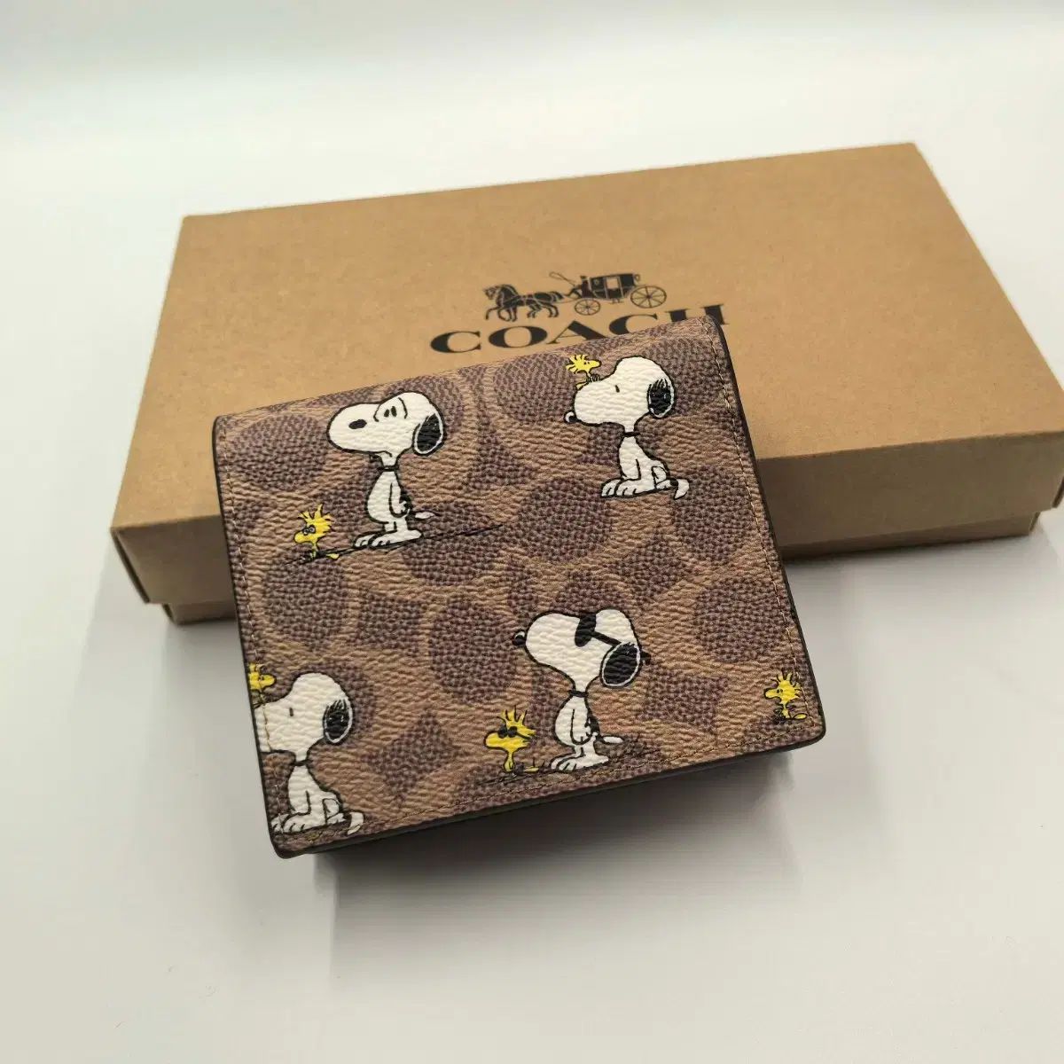 COACH スヌーピー 二つ折り財布 ブラウン 新品 フルセット CBN32