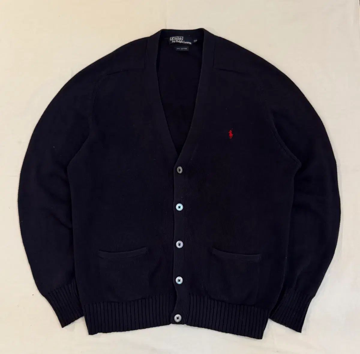 90 s ポロ ラルフローレン コットン カーディガン ネイビー
