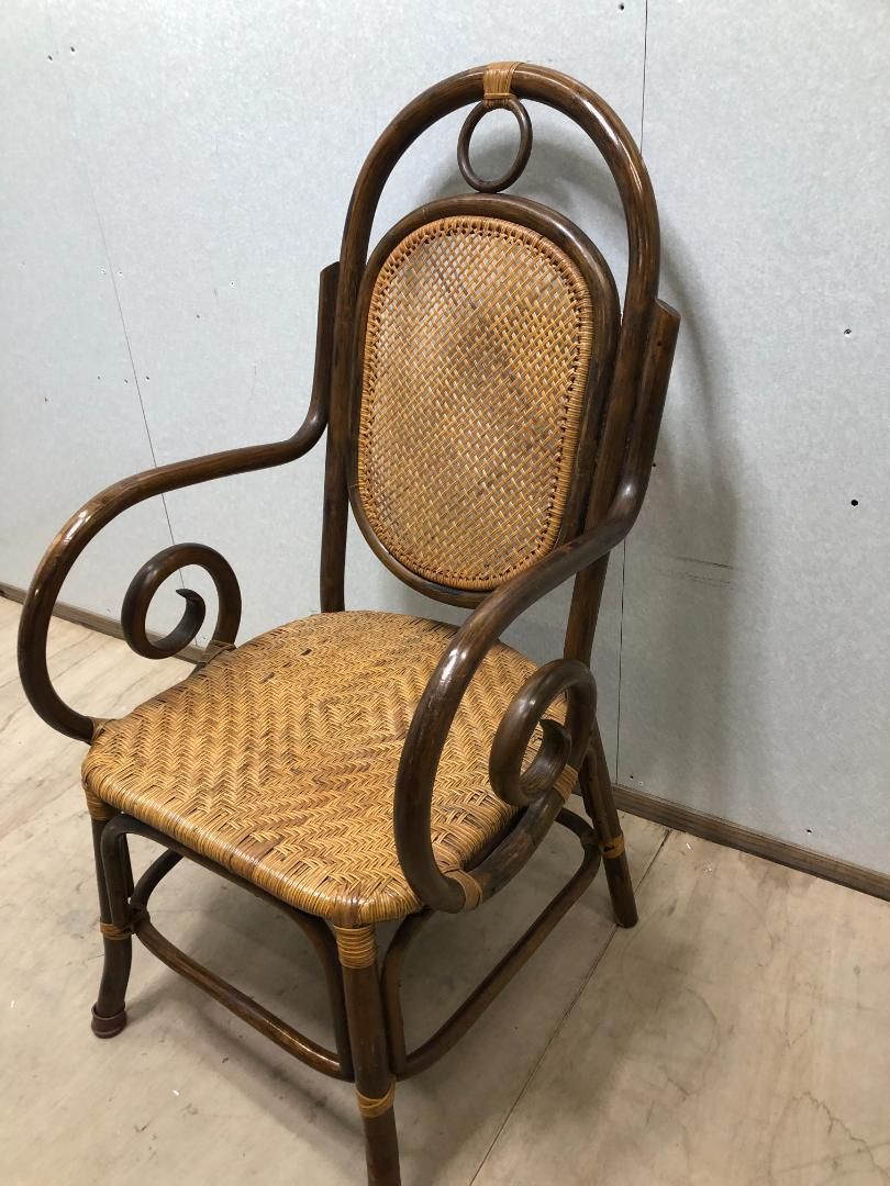 ラタンチェア イス ヴィンテージ ラタン 藤家具 250226-3 - メルカリ