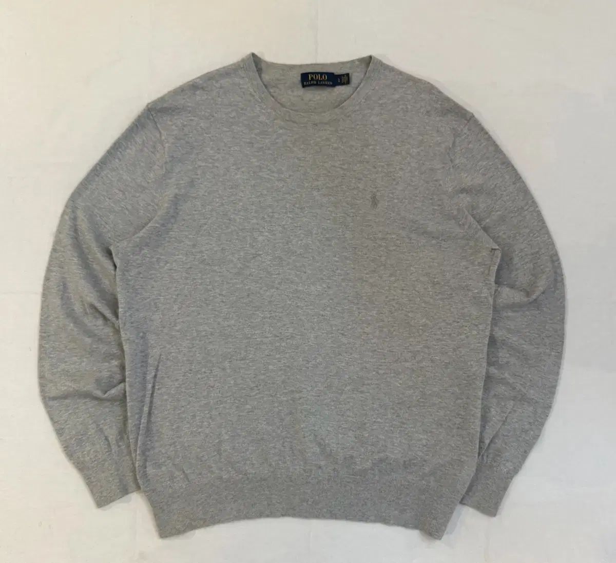 ポロラルフローレン ラウンドネック コットン ニット グレー