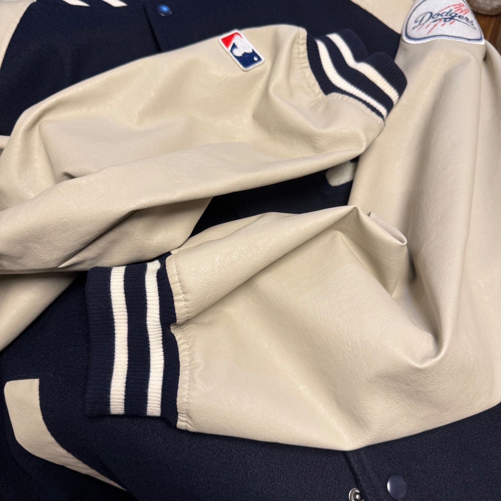 Perushu × LA Dodgers スタジャン LL ビッグシルエット ネイビー