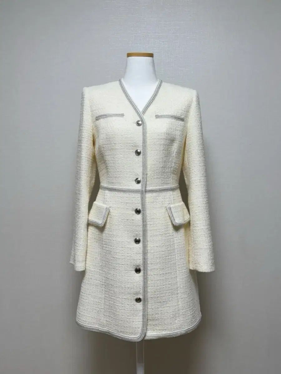 マージュ 白 ツイード ONE PIECE