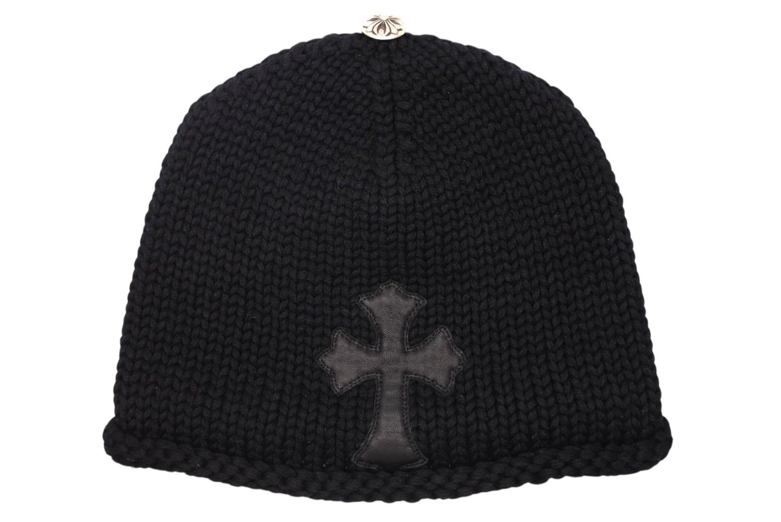 新品 希少 クロムハーツ ニット帽 ビーニー クロスレザーパッチ クロスコンチョ 新品 希少 クロムハーツ ニット帽 ビーニー クロスレザーパッチ クロス