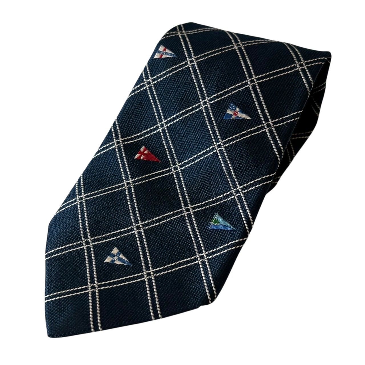 LOUIS VUITTON ルイ ヴィトン ヴィトンカップ ネクタイ ループタイ アクセサリー 小物 ロゴ 総柄 シルク ブルー マルチカラー