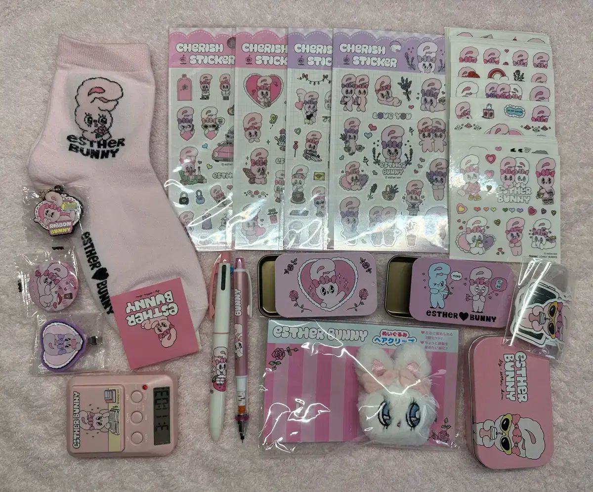 エスターバニー ストップウォッチ ボールペン シャープペンシル ヘアクリップ ステッカー 文具類 まとめ