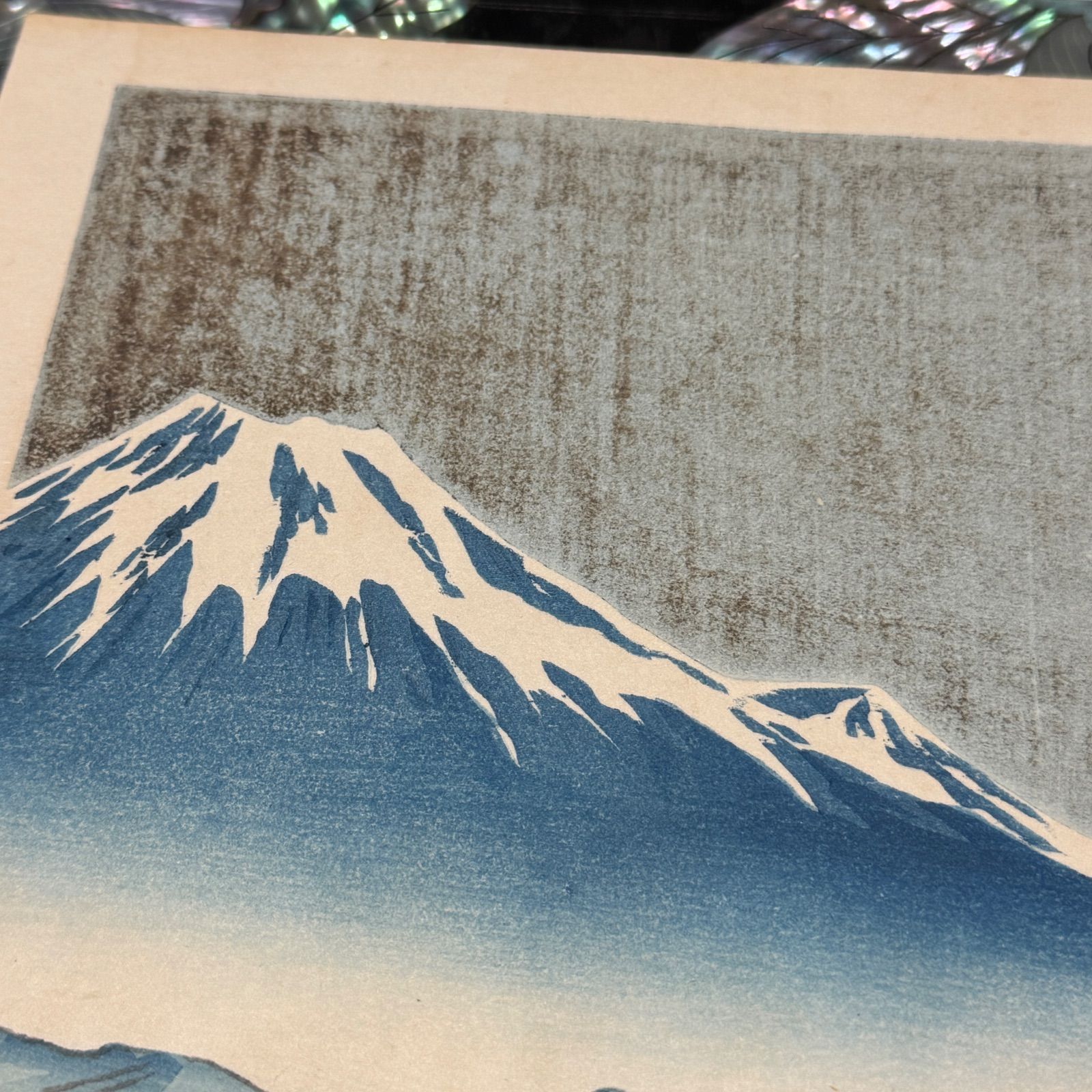 真作】彩色 木版画 徳力富吉郎 「富士三十六景ノ内 薩陀峠海岸