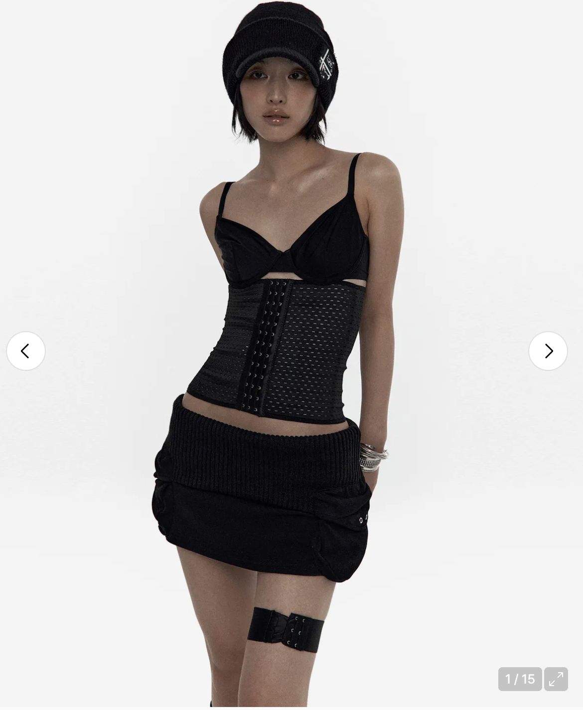 カシコ Knit Micro Skirt Black