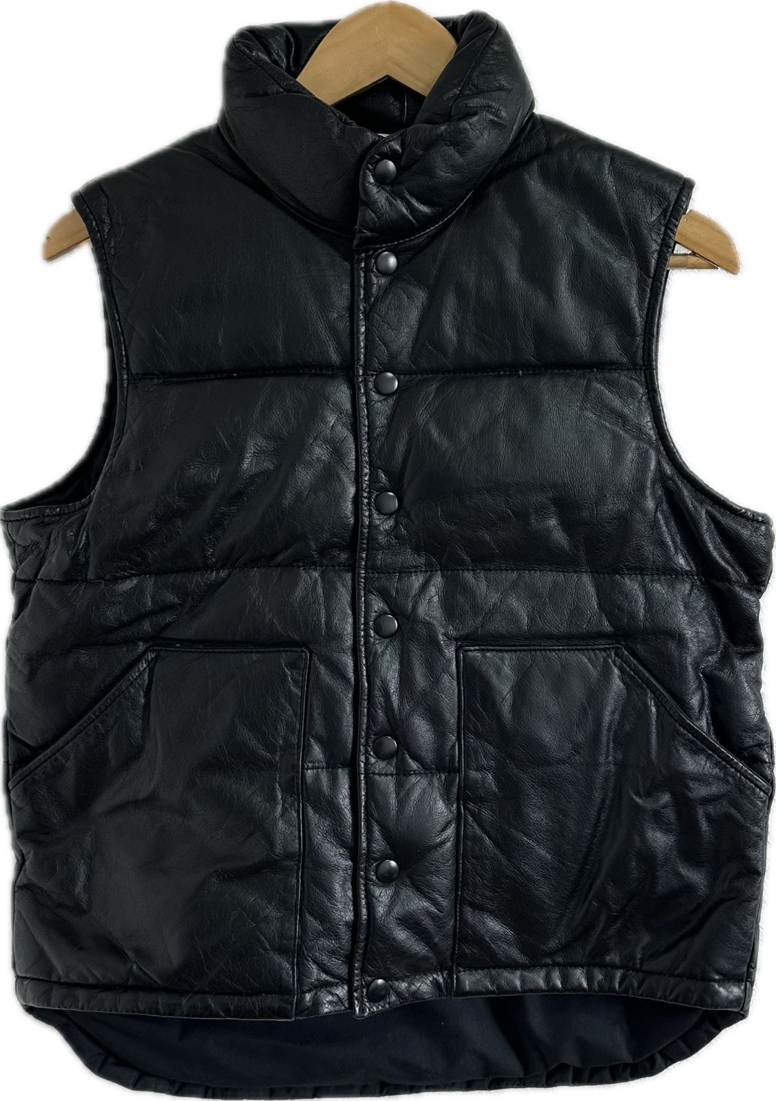 ZK26 【美品】DEP'Tデプト レザーダウンベスト アウター ブラック 羊革