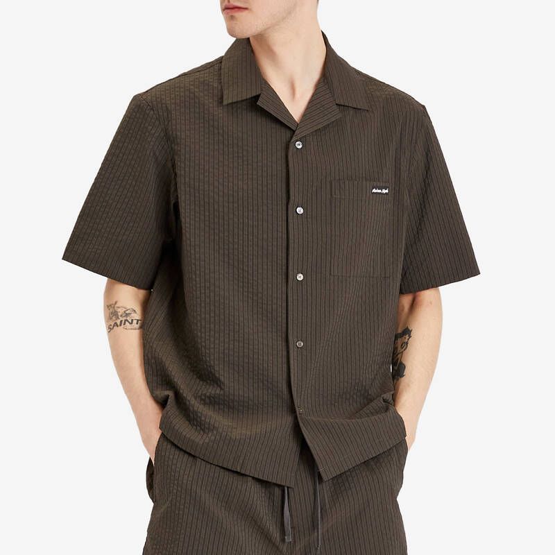 メゾンキツネ メンズ トップス シャツ Maison Kitsune Seersuckeresort Shirt Ranger Green グリーン