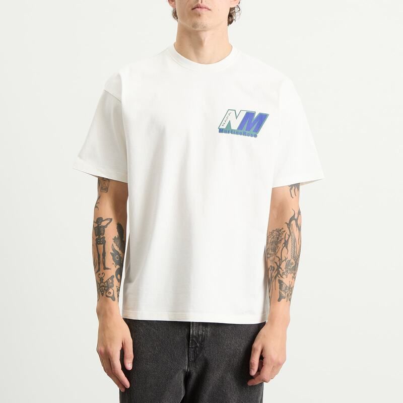 ナパピリ メンズ トップス Tシャツ ロゴ Napapijri x Martine Rose Logo TShirt White Whisper ホワイト