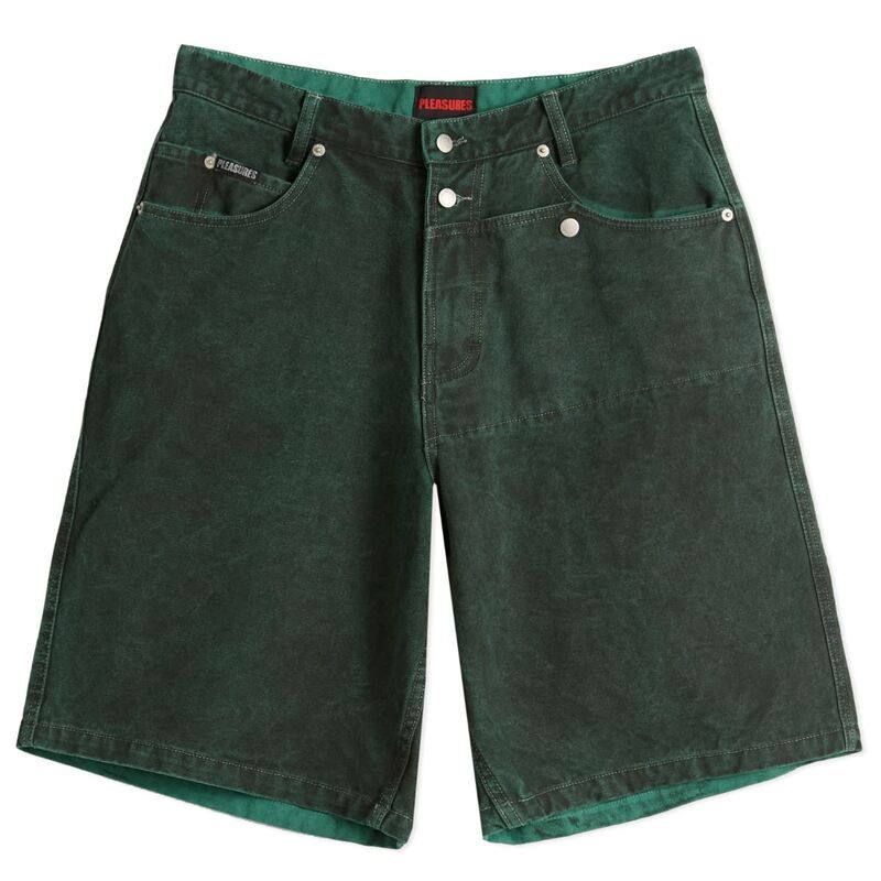 プレジャーズ メンズ ボトムス ハーフパンツ ショーツ ショートパンツ デニム Pleasures Apollo Baggy Denim Shorts Dark Forest フォレスト