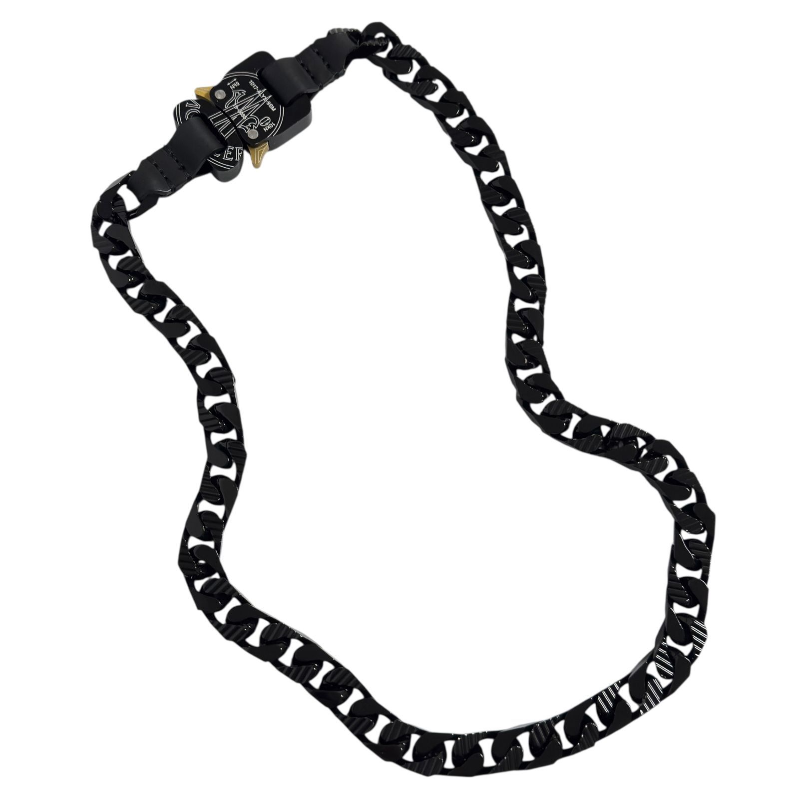 モンクレール アリクス メンズ バックル チェーン ネックレス 黒 60 cm