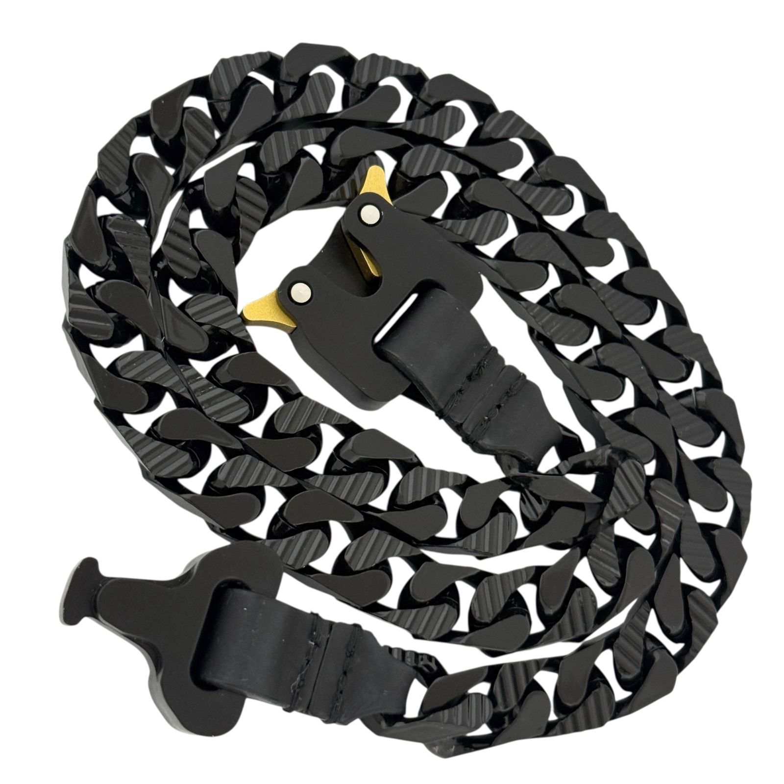 モンクレール アリクス メンズ バックル チェーン ネックレス 黒 60 cm