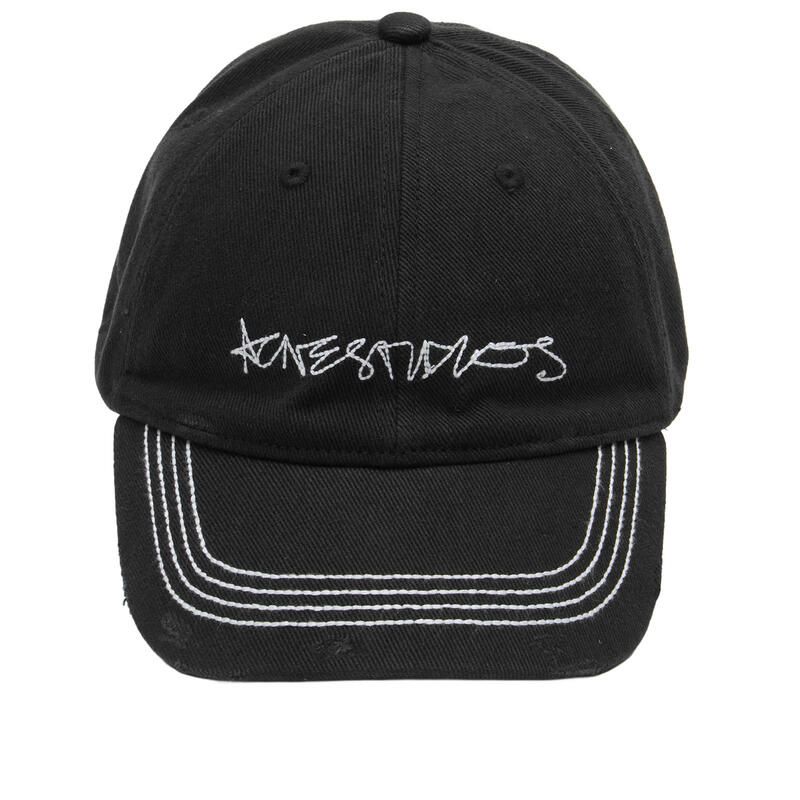 アクネ ストゥディオズ メンズ アクセサリー 帽子 キャップ ロゴ Acne Studios Cuddy Autograph Logo Cap Black ブラック