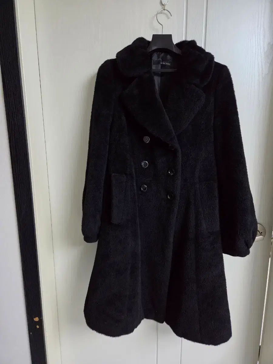 OLIVE des OLIVE ウール80% アルパカ15% ブラック ショート ファー