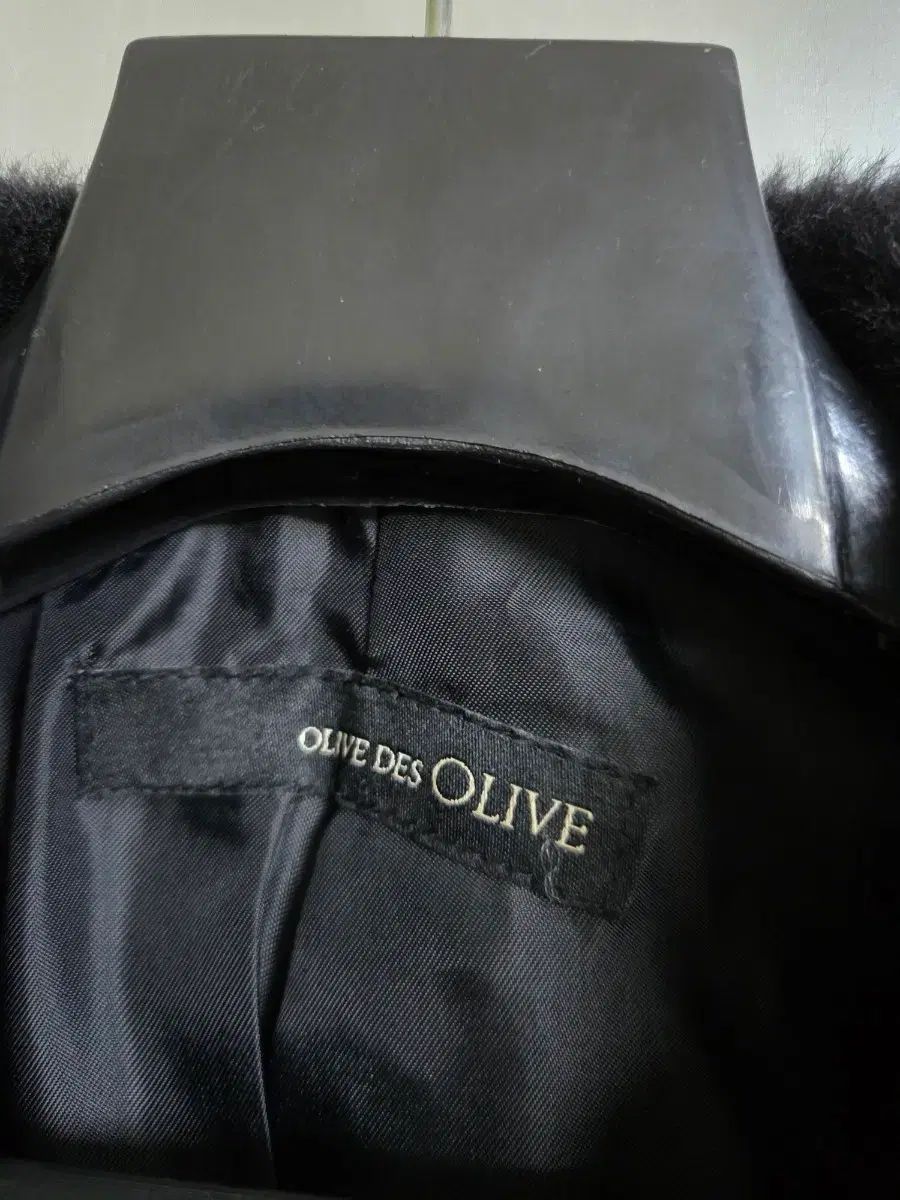 OLIVE des OLIVE ウール80% アルパカ15% ブラック ショート ファー