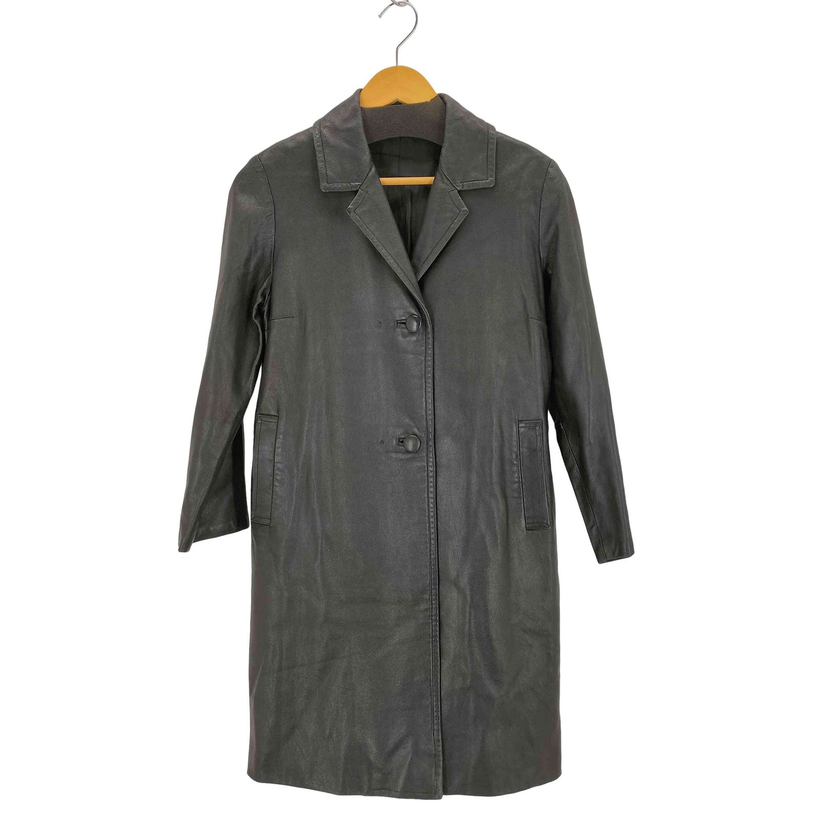 USED古着(ユーズドフルギ) レザーチェスターコート レディース 表記無 【中古】【ブランド古着バズストア】 ユーズドフルギ USED古着 レザーチェスターコート レディース 表記無