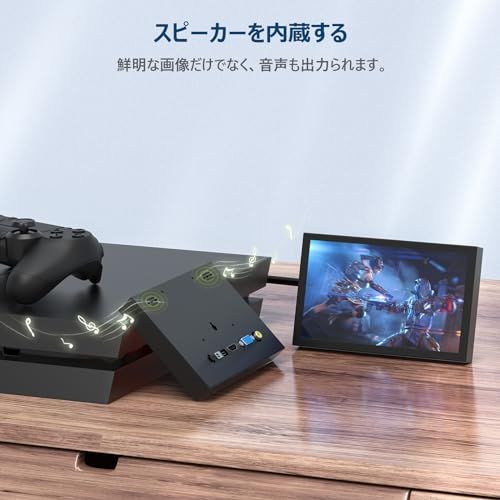 小型 7インチモニター Miktver 小型ディスプレイラ スピーカー内蔵 7インチスクリーン IPSパネル USB給電可 HDMI VGA AV BNC 監視カメラ用 DSLR PC DVD Ras Pi 4 3 2 Model 9196 aa 86