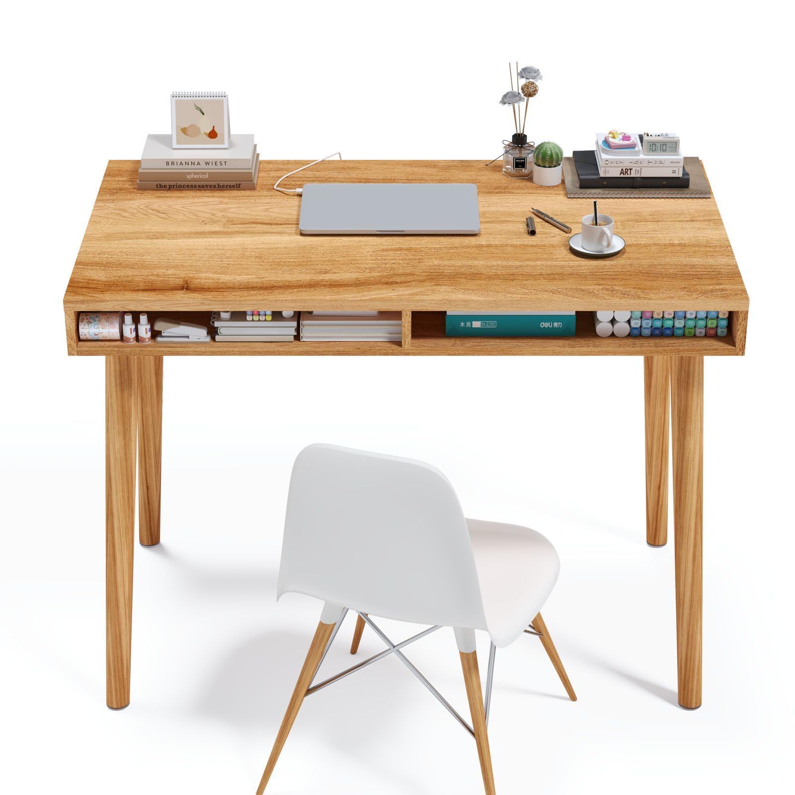 新商品 PCデスク 机 木製 在宅勤務 勉強机 パソコンデスク ライト