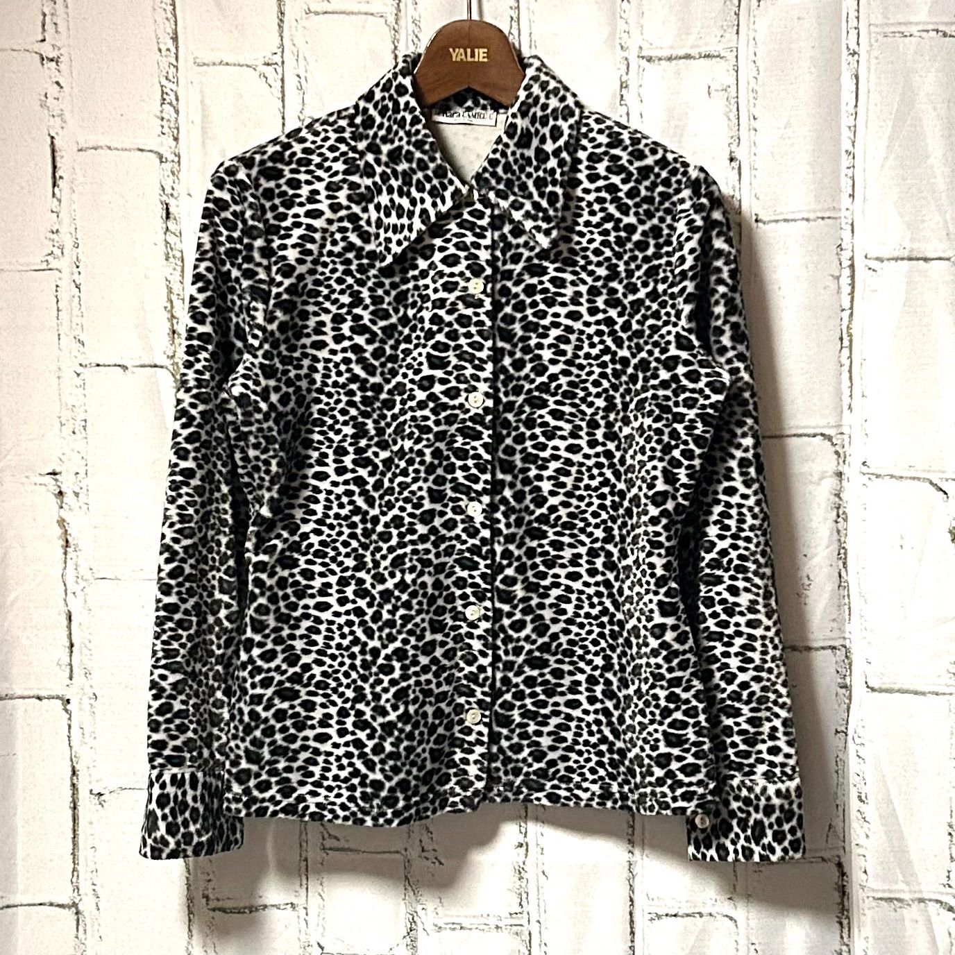 美品 イタリア製 NARA CAMICIE / ナラカミーチェ ヒョウ柄 ベロア 