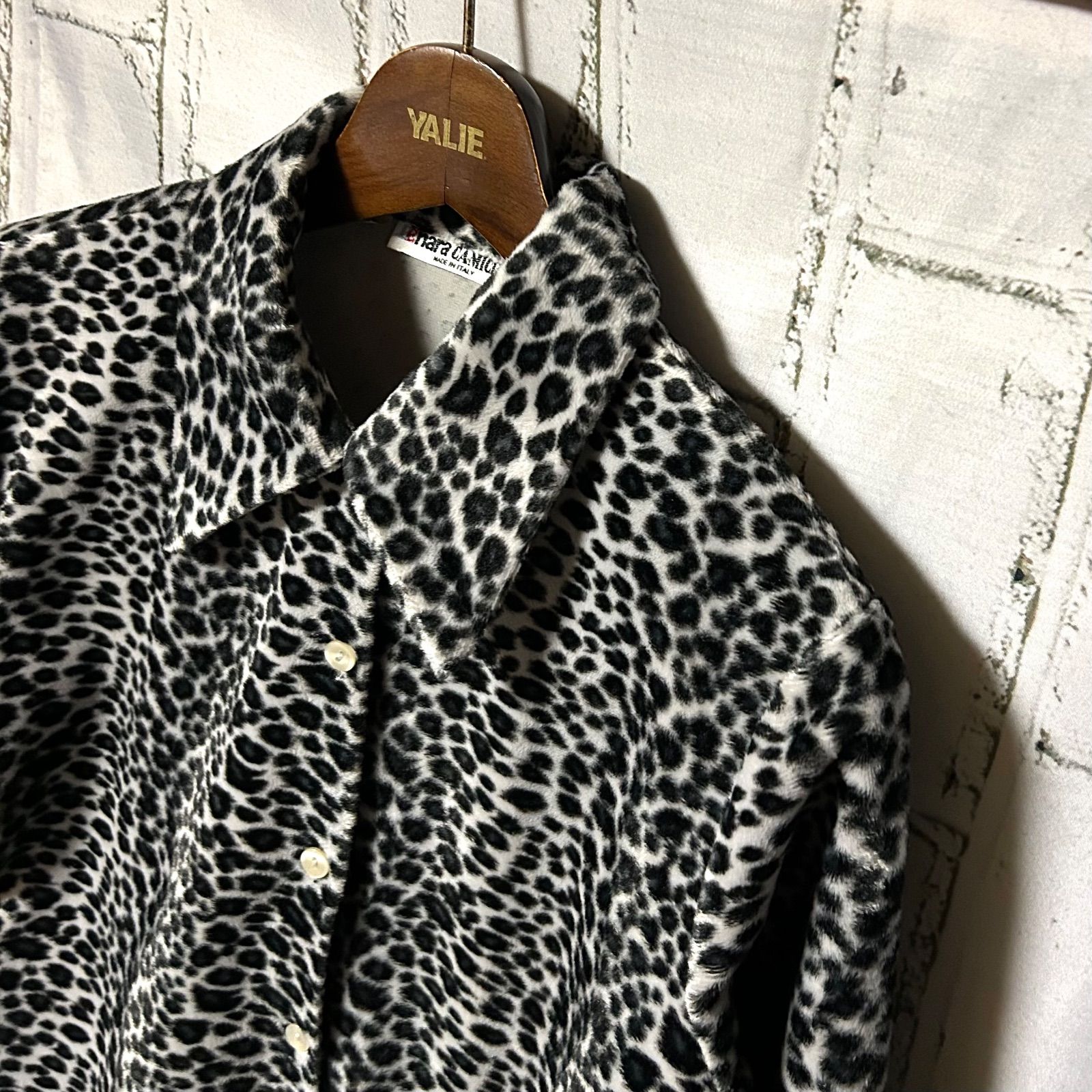美品 イタリア製 NARA CAMICIE / ナラカミーチェ ヒョウ柄 ベロア 