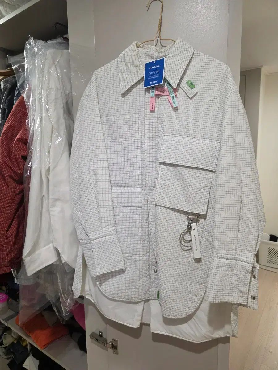 ウーヨンミ CHECK パデッド キーホルダー シャツ ジャケット