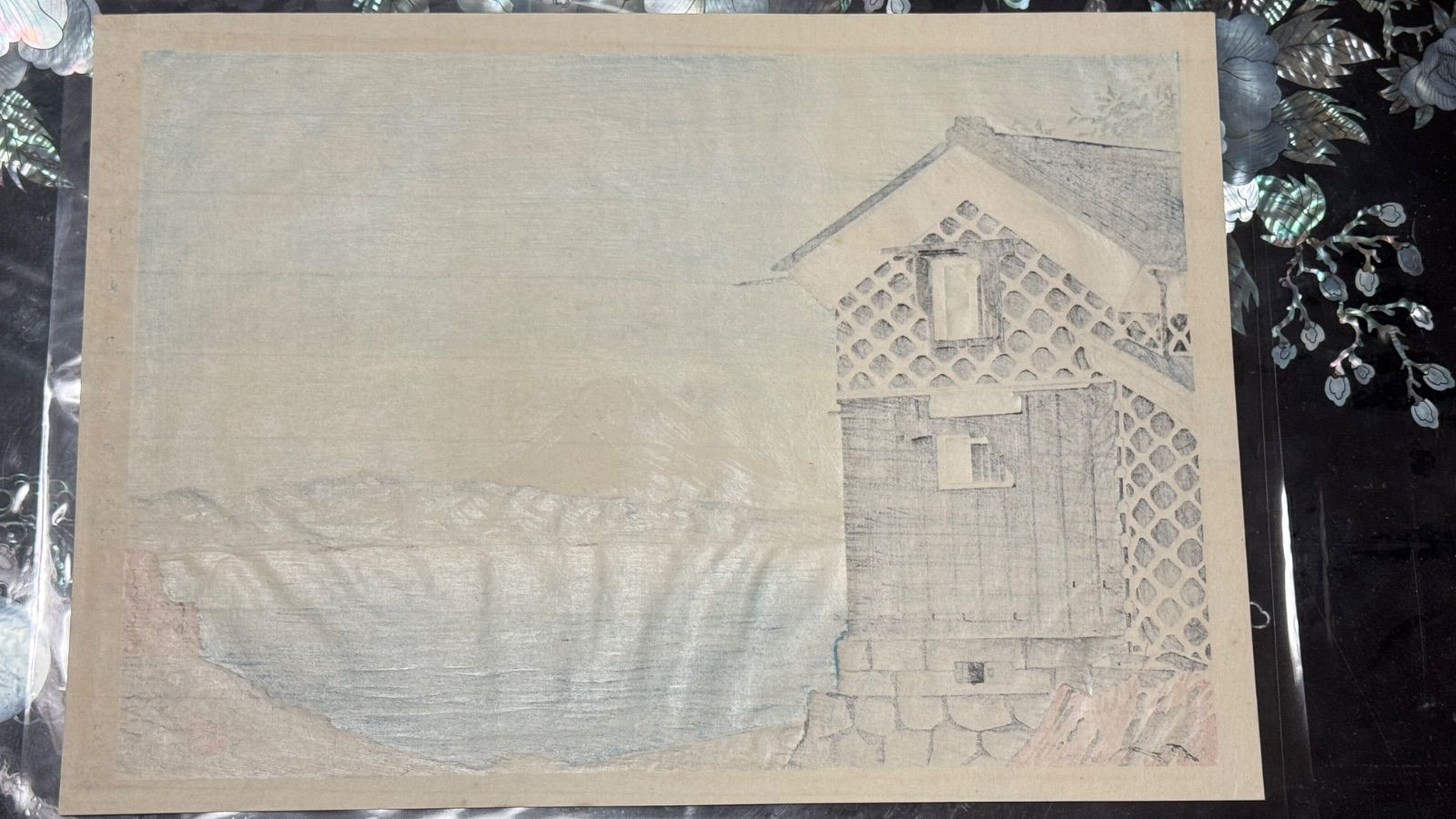 真作 彩色 木版画 徳力富吉郎 富士三十六景ノ内 伊豆の海